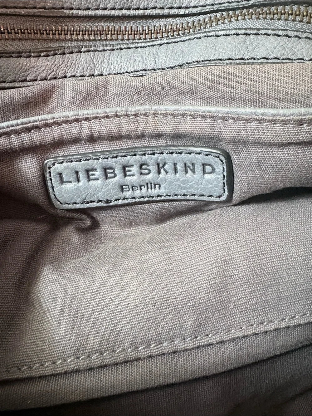 Liebeskind Gray Leather Double-Handle Satchel